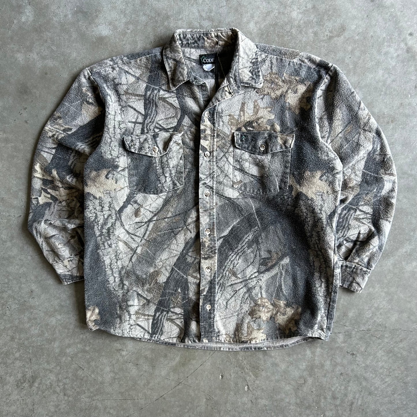 Vintage Codet Faded Woodland Camo Button Up Jacket
