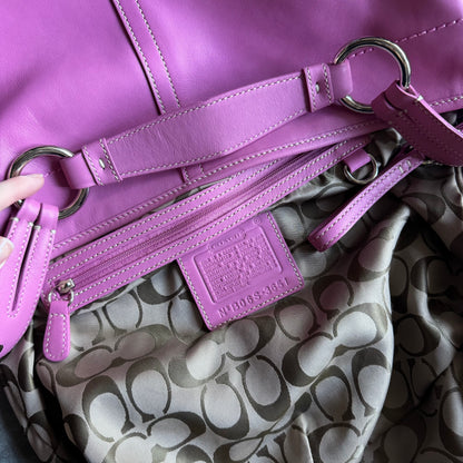Y2K Coach Rare Rasberry Large Hobo Shoulder Bag Mint Condition