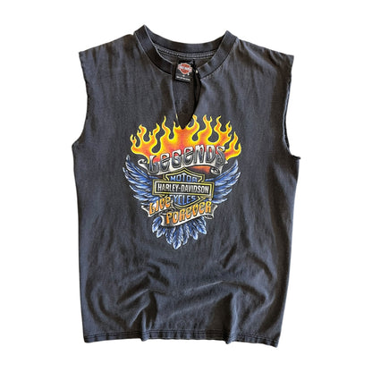Vintage Harley ‘Live Forever’ Cutoff Tee