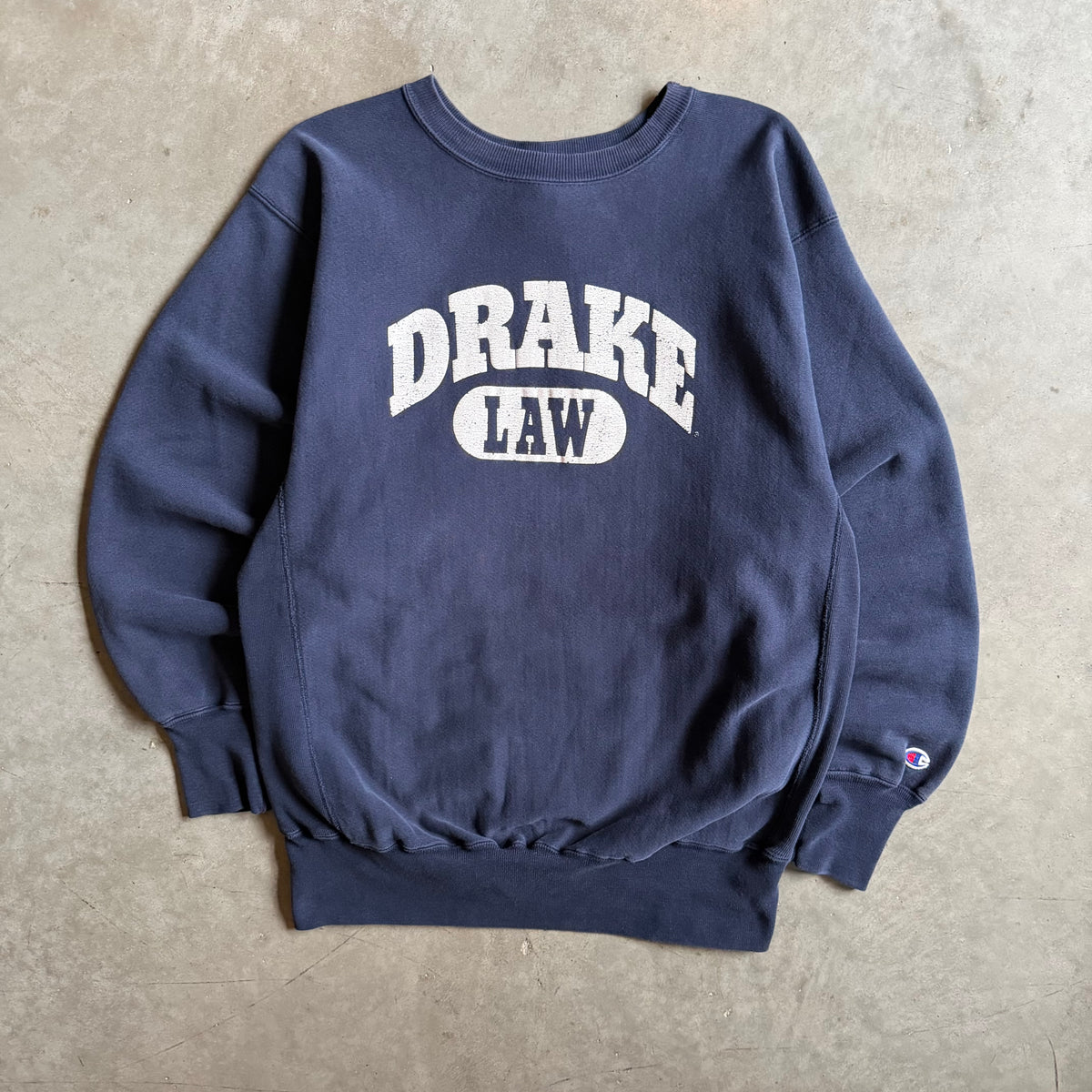 Vintage Champion Reverse Weave Drake Law Spell-Out Sweatshirt