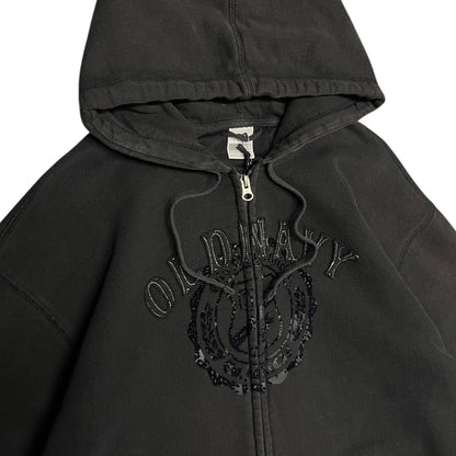 Y2K Old Navy Embroidered Spell Out Zip Up Hoodie