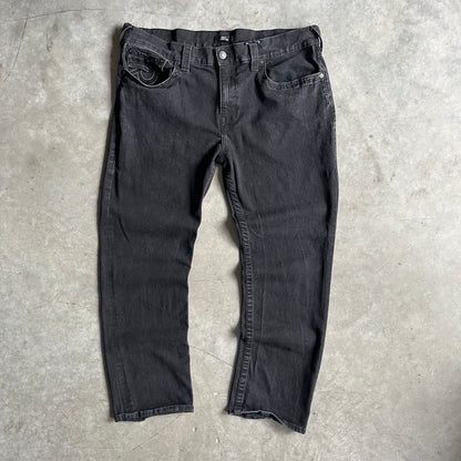 Y2K True Religion Black Ricky Straight Relaxed Fit Jeans