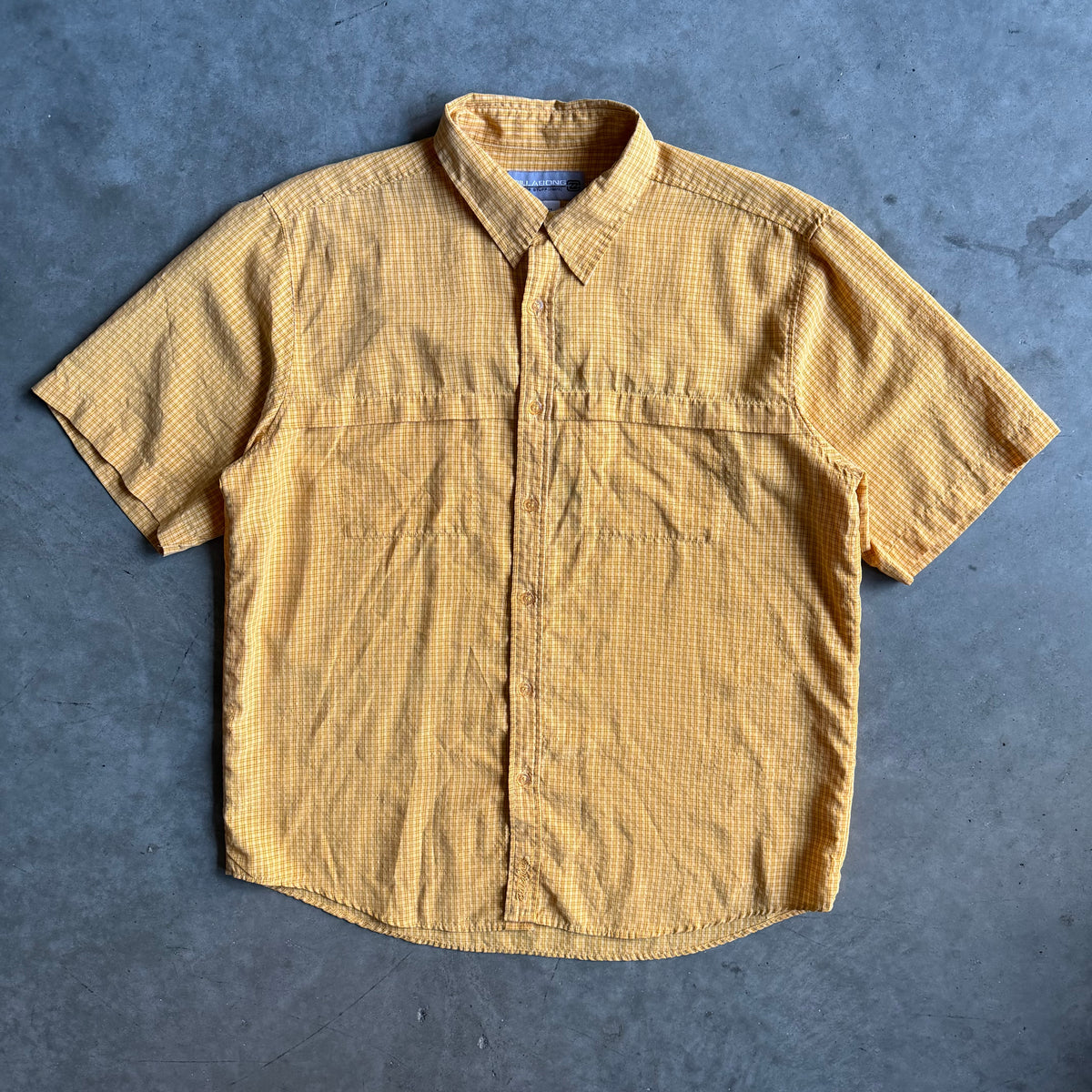Y2K Billabong Yellow Plaid Button Up Shirt
