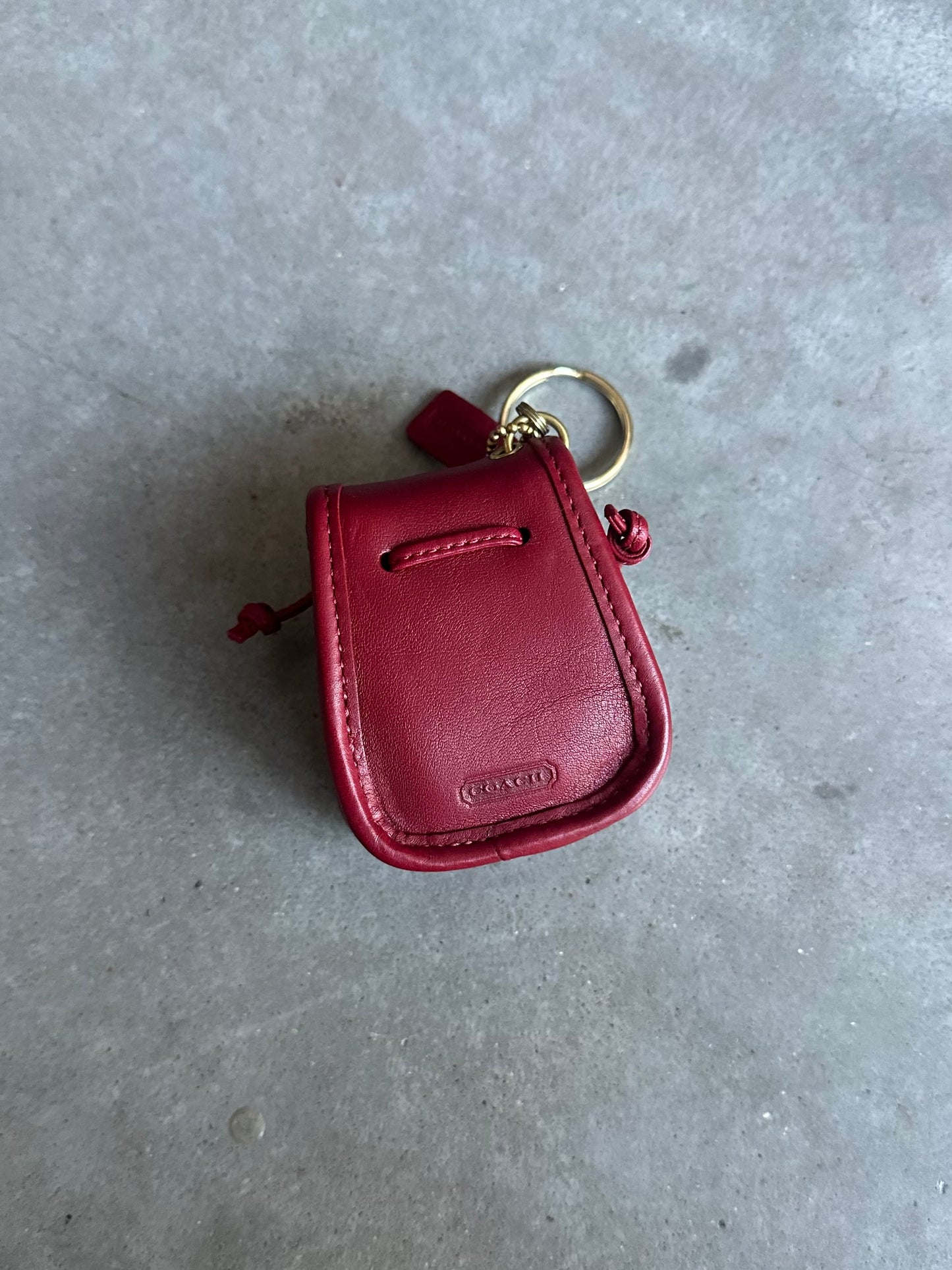 Authentic Coach Mini Day Pack Red Leather Key Chain Bag Charm