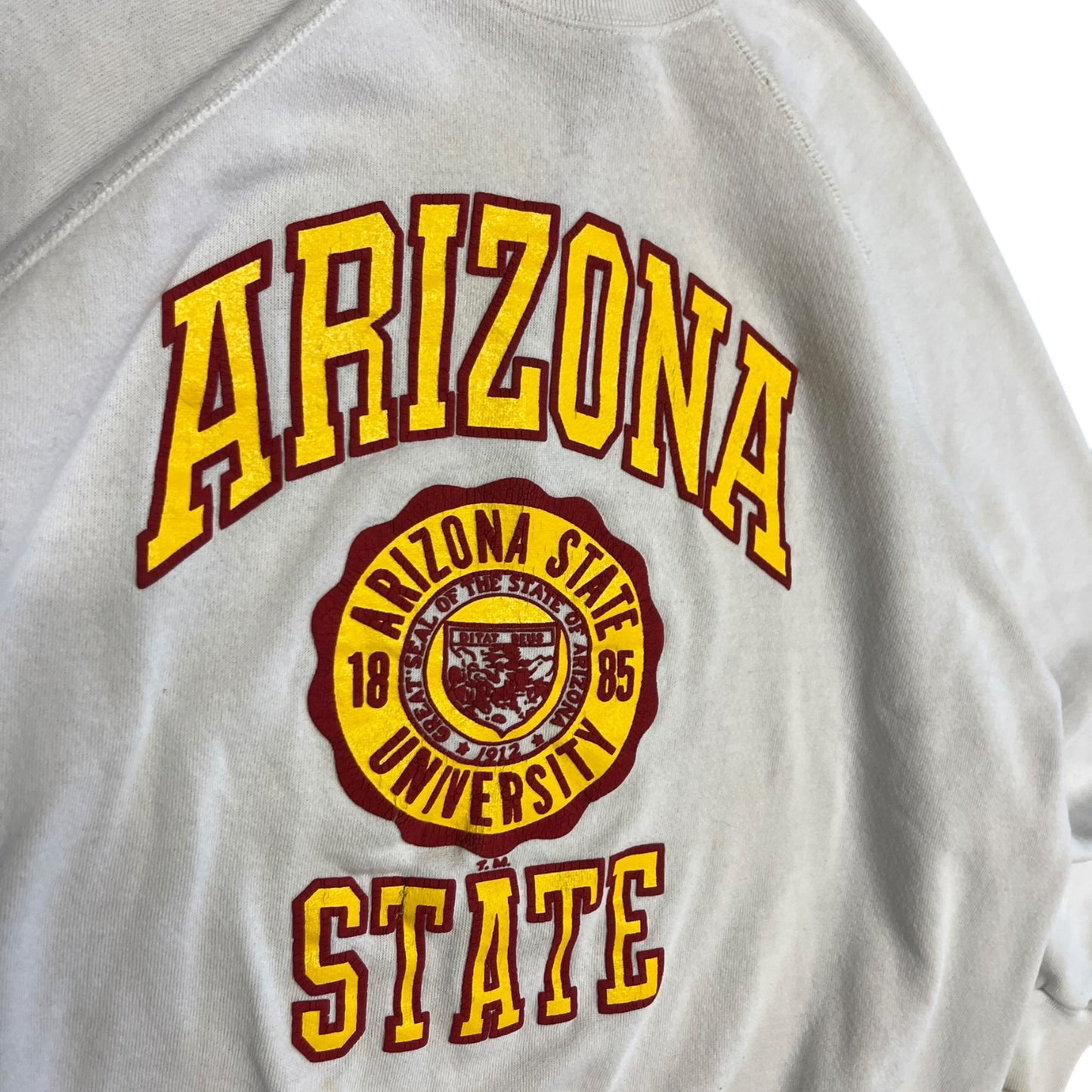 Vintage Arizona State University White Raglan Sweatshirt