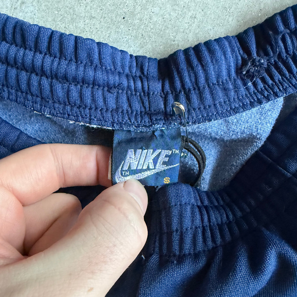 Nike Navy Pleated Navy Red Accent Track Pants