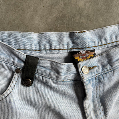 Y2K Harley Davidson Light Wash Baggy Jorts