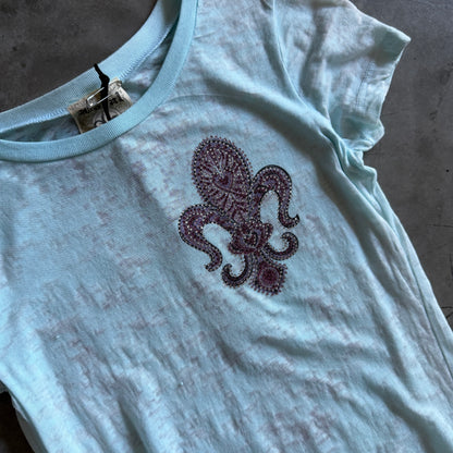 Y2K Vocal Blue Acid Fleur Tee