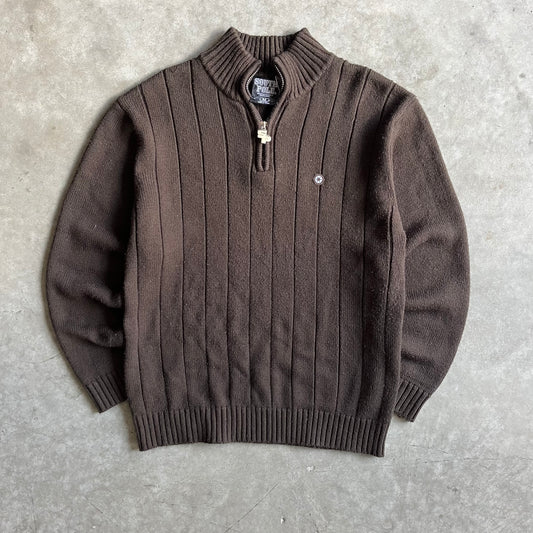 Vintage Southpole Chocolate Knit Quarter Zip
