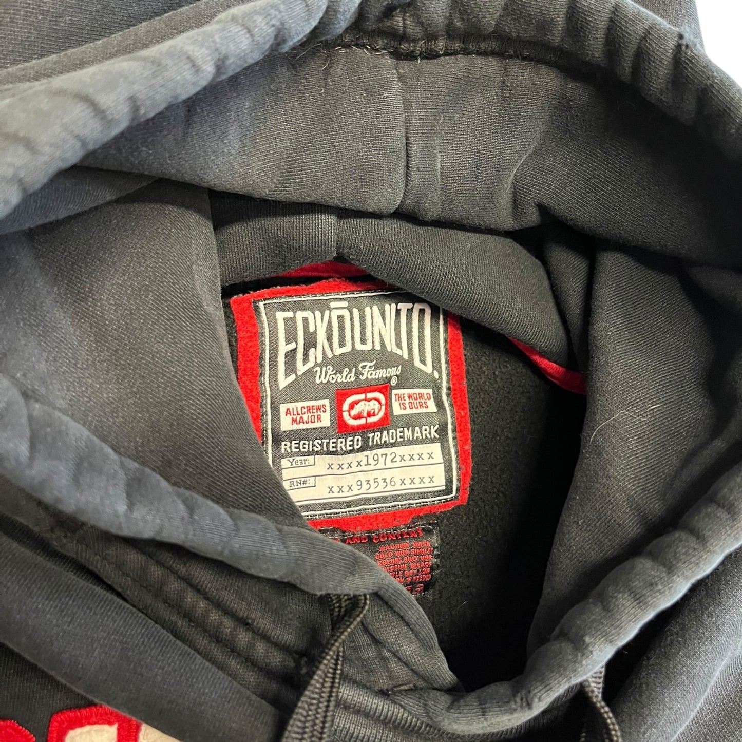 Y2K Ecko Unlimited Embroidered Black Hoodie
