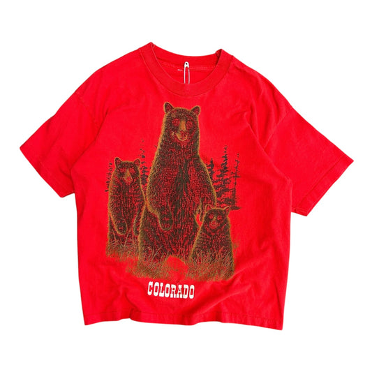 Vintage Colorado Standing Bears Red Tee