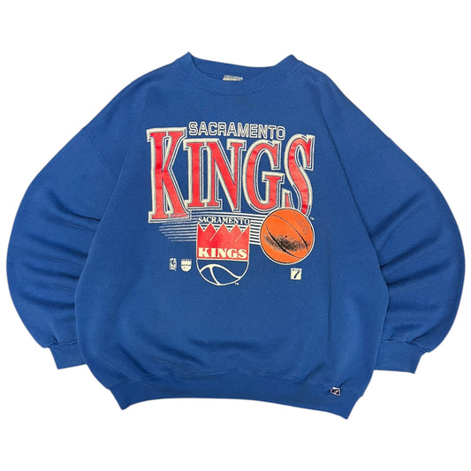 Vintage NBA Sacramento Kings Old Logo Blue Sweatshirt
