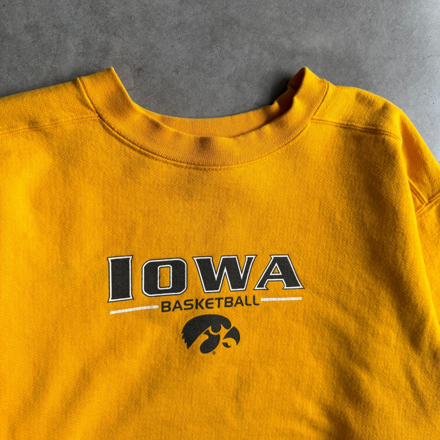 Vintage Iowa Basketball Spell-Out Gold Sweatshirt