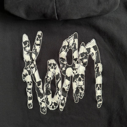 Vintage 2001 Giant Korn Glow In The Dark Skull Logo Hoodie