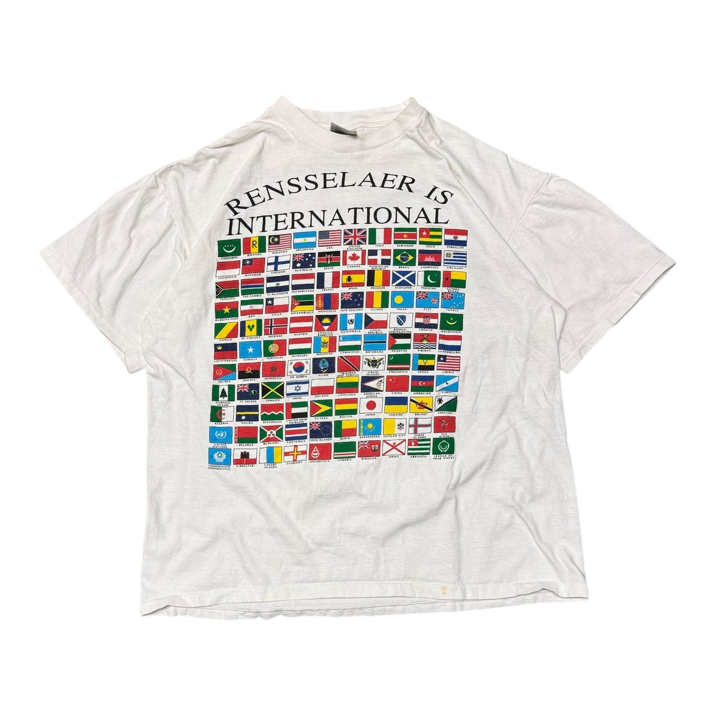 Vintage “Rensselaer Is International” Flags Tee
