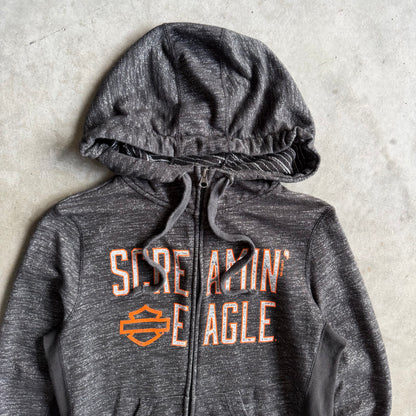 Women’s Harley Davidson “Screaming Eagle” Grey Zip Up Hoodie