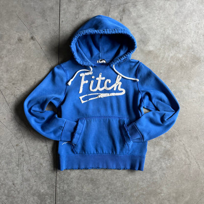Y2K Abercrombie & Fitch Distressed Blue Embroidered Hoodie