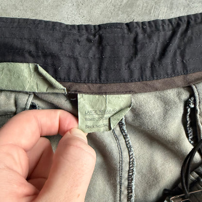 Military Surplus Distressed Camo Utility Cargo Shorts