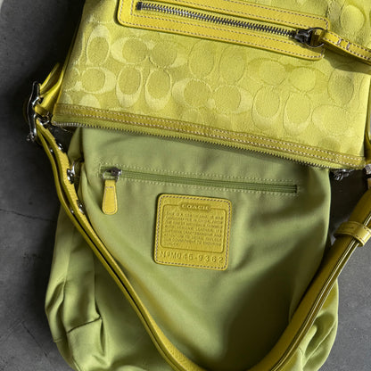 Coach Y2K Lime Green Slim Duffle Shoulder Bag