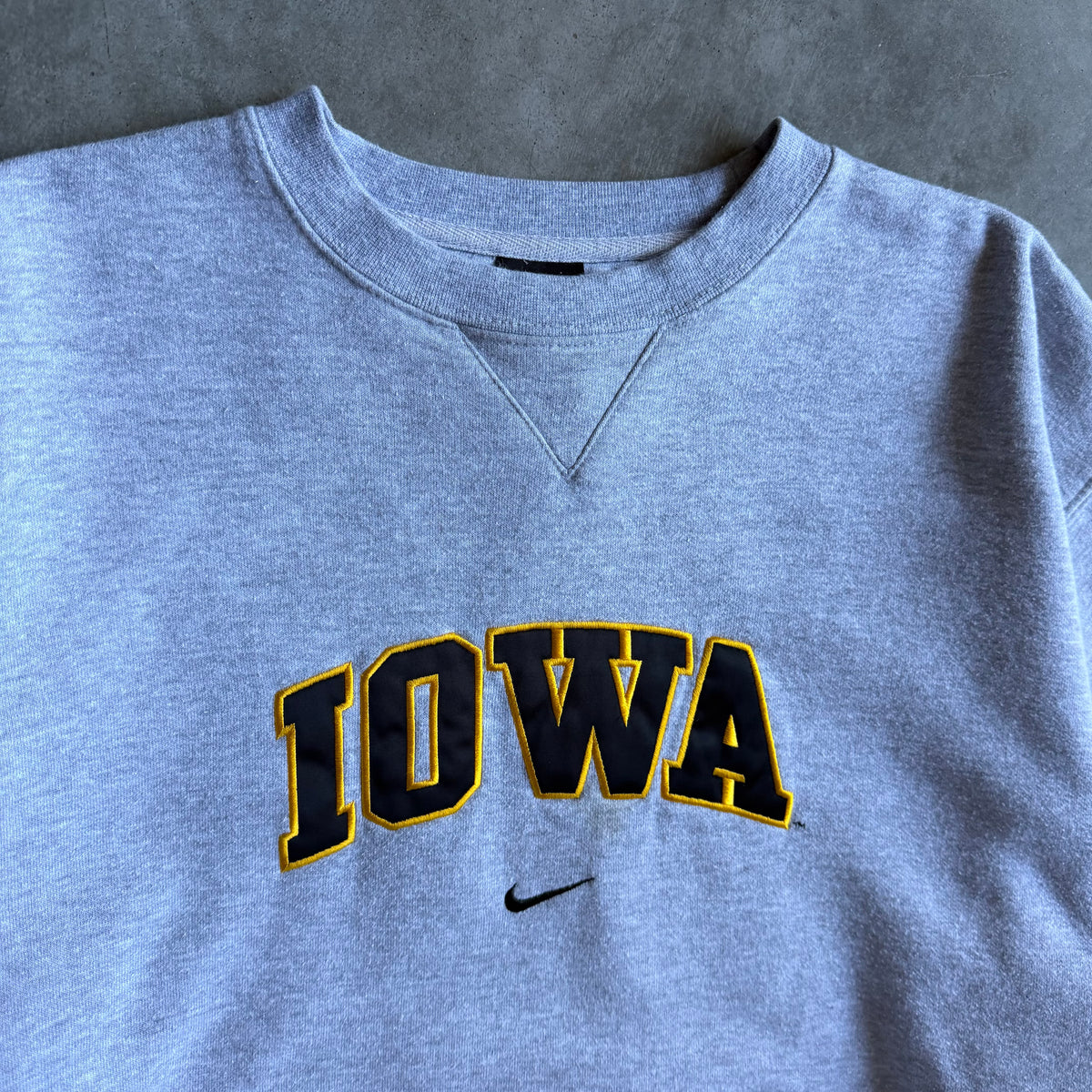 Y2K Nike Iowa Centered Swoosh Black & Gold Spell-Out Sweatshirt