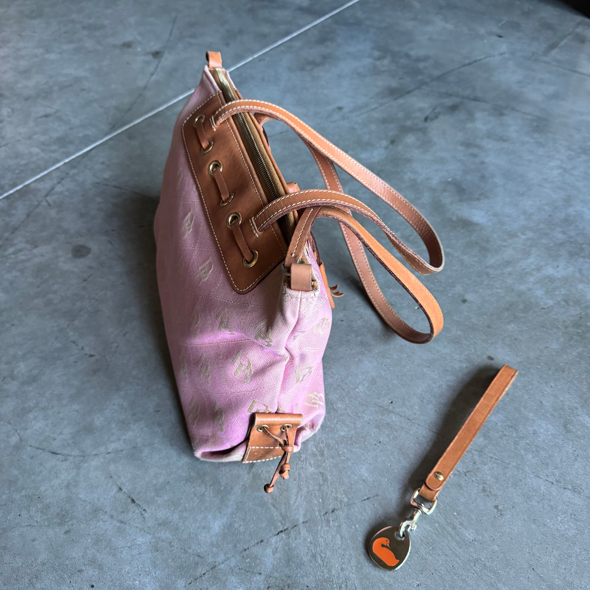 Y2K Dooney & Bourke Pink Monogram Shoulder Bag