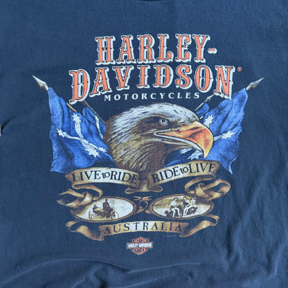 Vintage Thrashed Harley Davidson Eagle Australia T Shirt