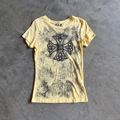 Y2K Vocal Yellow Tattoo Grunge Tee