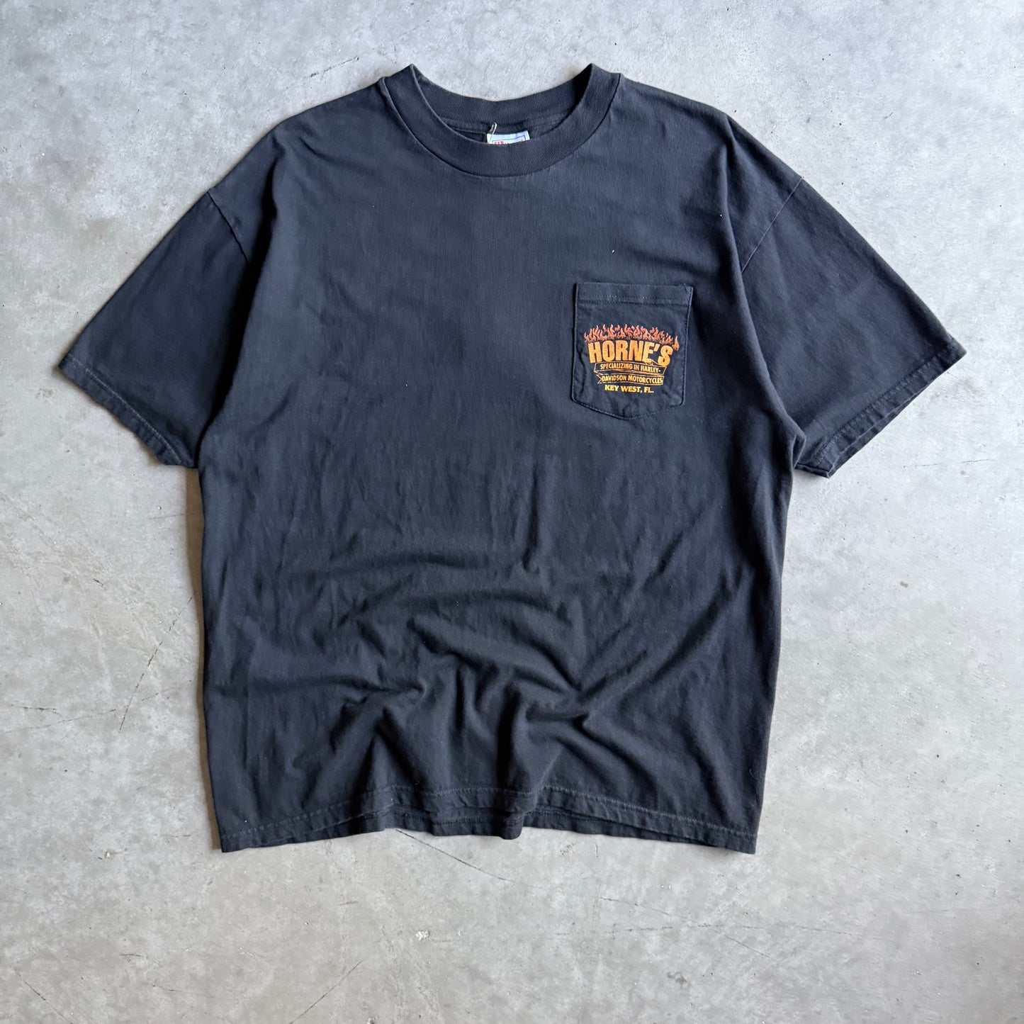 Vintage Horne’s Harley Davidson Fire Eagle Pocket Tee