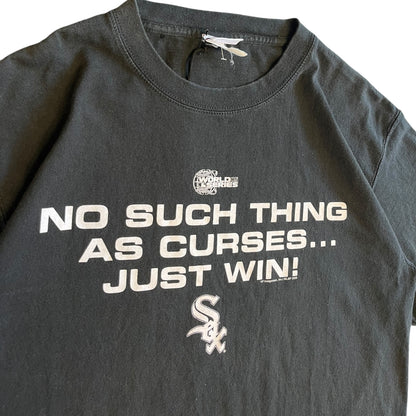 Y2K White Sox Just Win Text Tee