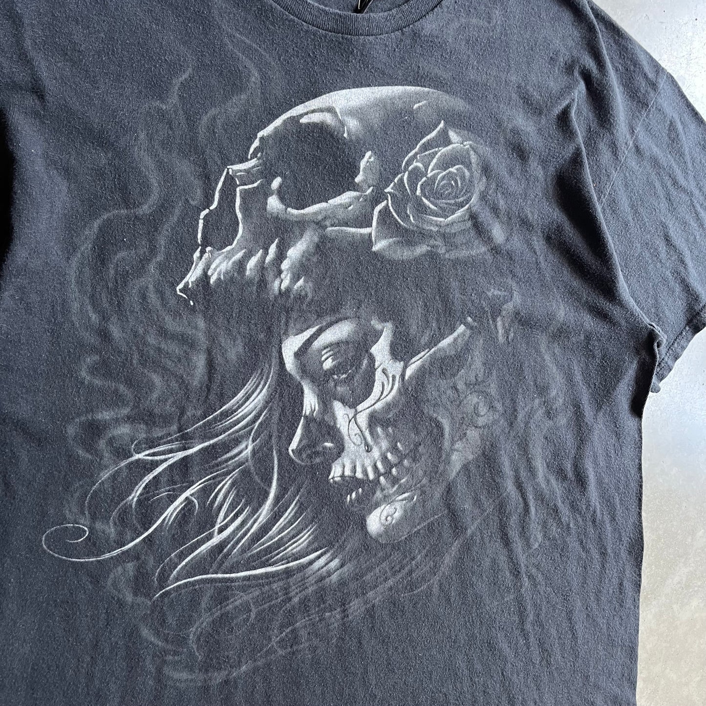 Y2K Liquid Blue Dia De Los Muertos Sugar Skull Tee