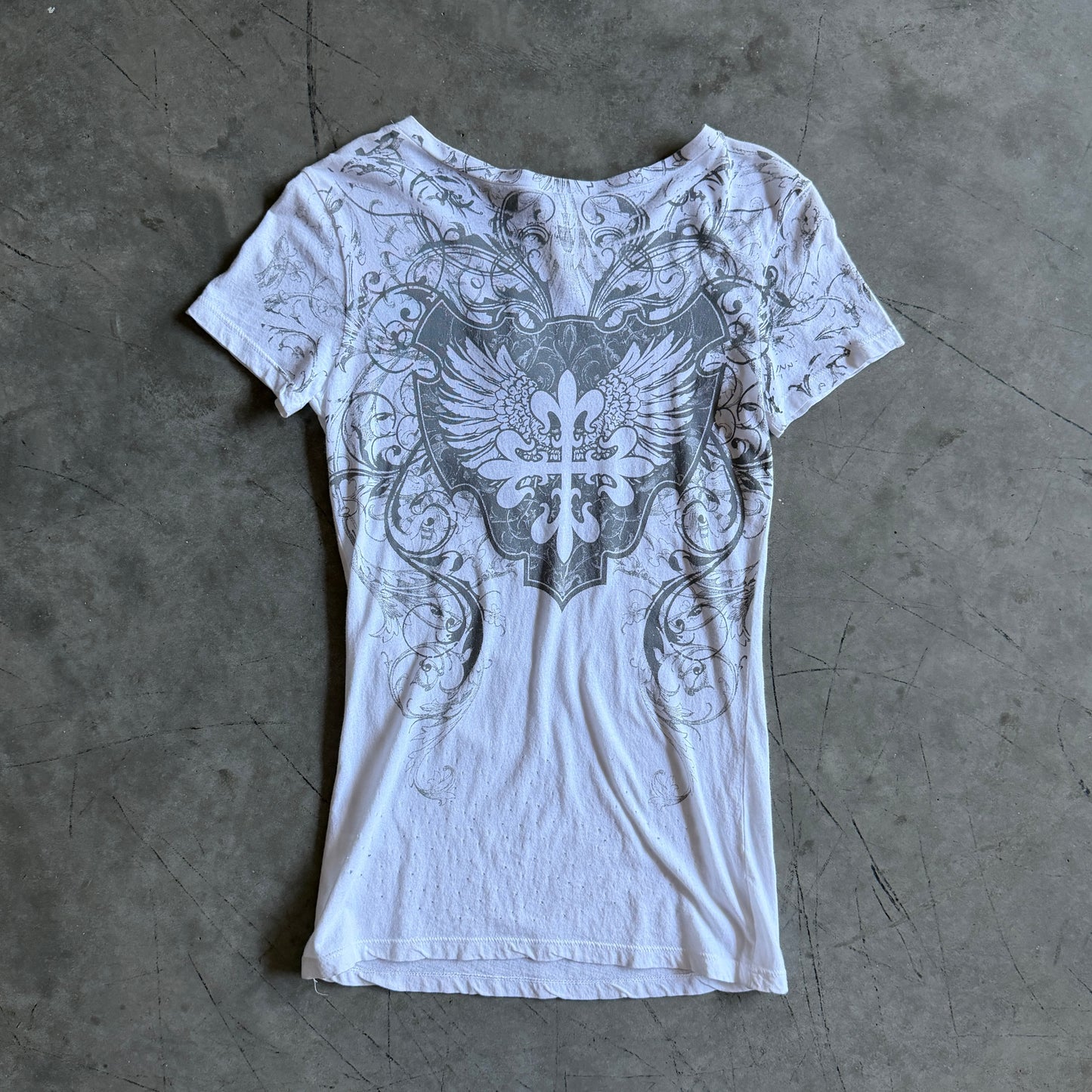 Y2K Vocal White Bling Fleur Tee