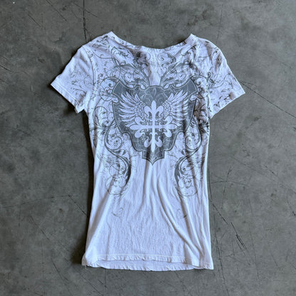 Y2K Vocal White Bling Fleur Tee
