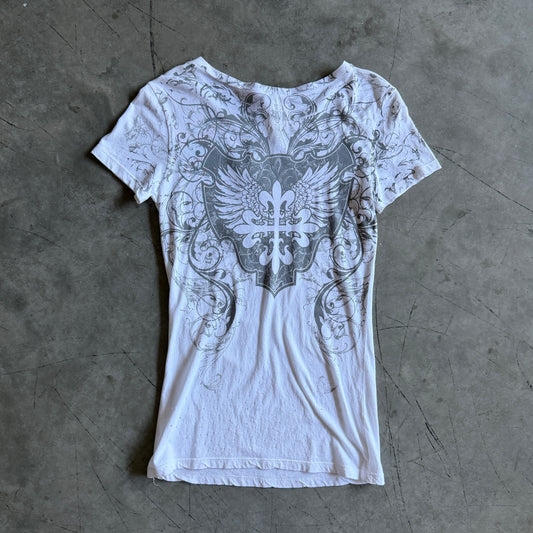 Y2K Vocal White Bling Fleur Tee