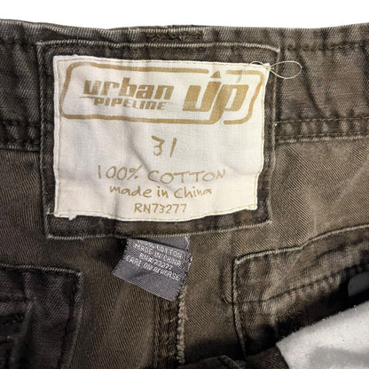 Y2K Urban Pipeline Brown Paisley Cargo Shorts