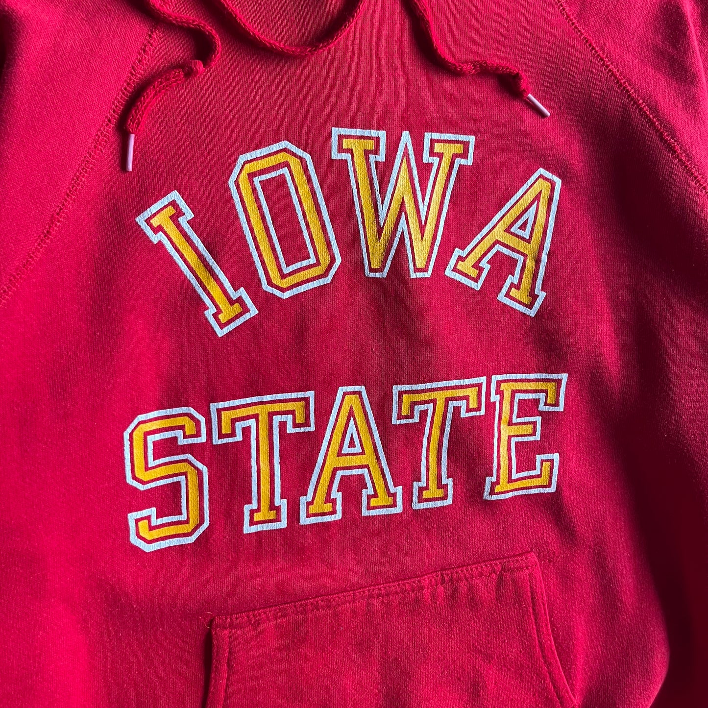 Vintage Iowa State Yellow & White Raglan Spell Out Sweatshirt
