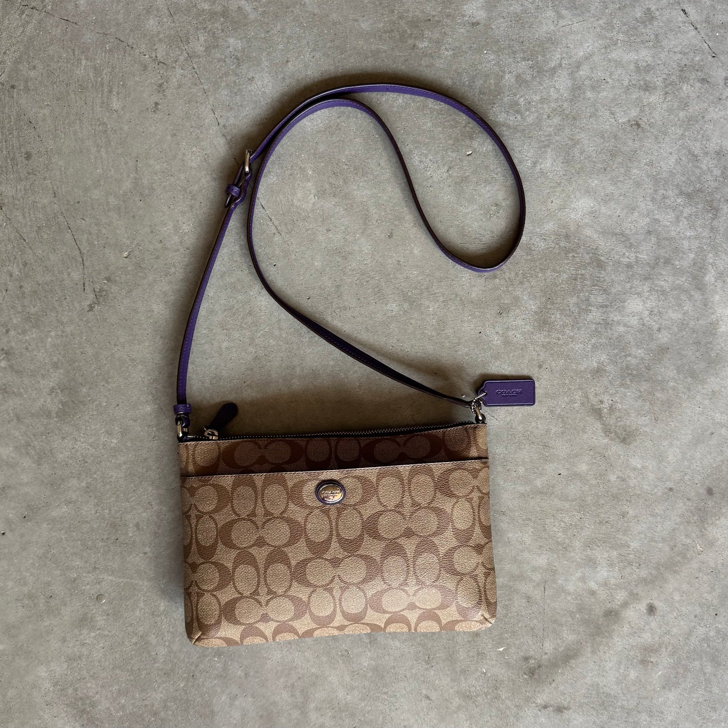 Coach Peyton Signature Crossbody Crossbody Purple