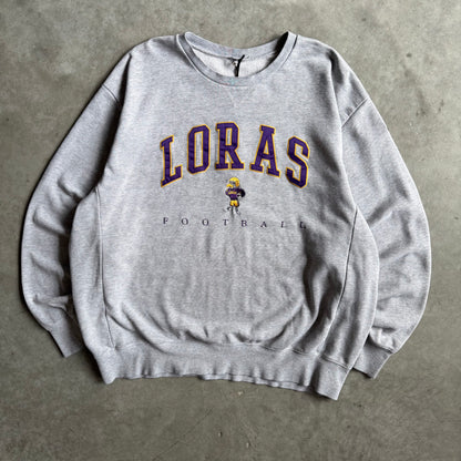 Vintage Loras University Grey Embroidered Crewneck