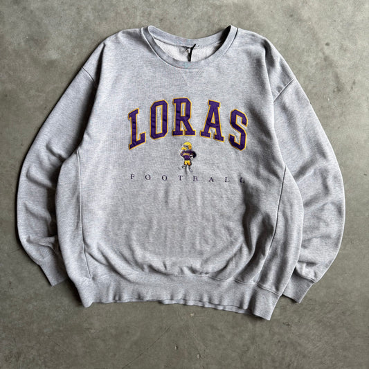 Vintage Loras University Grey Embroidered Crewneck