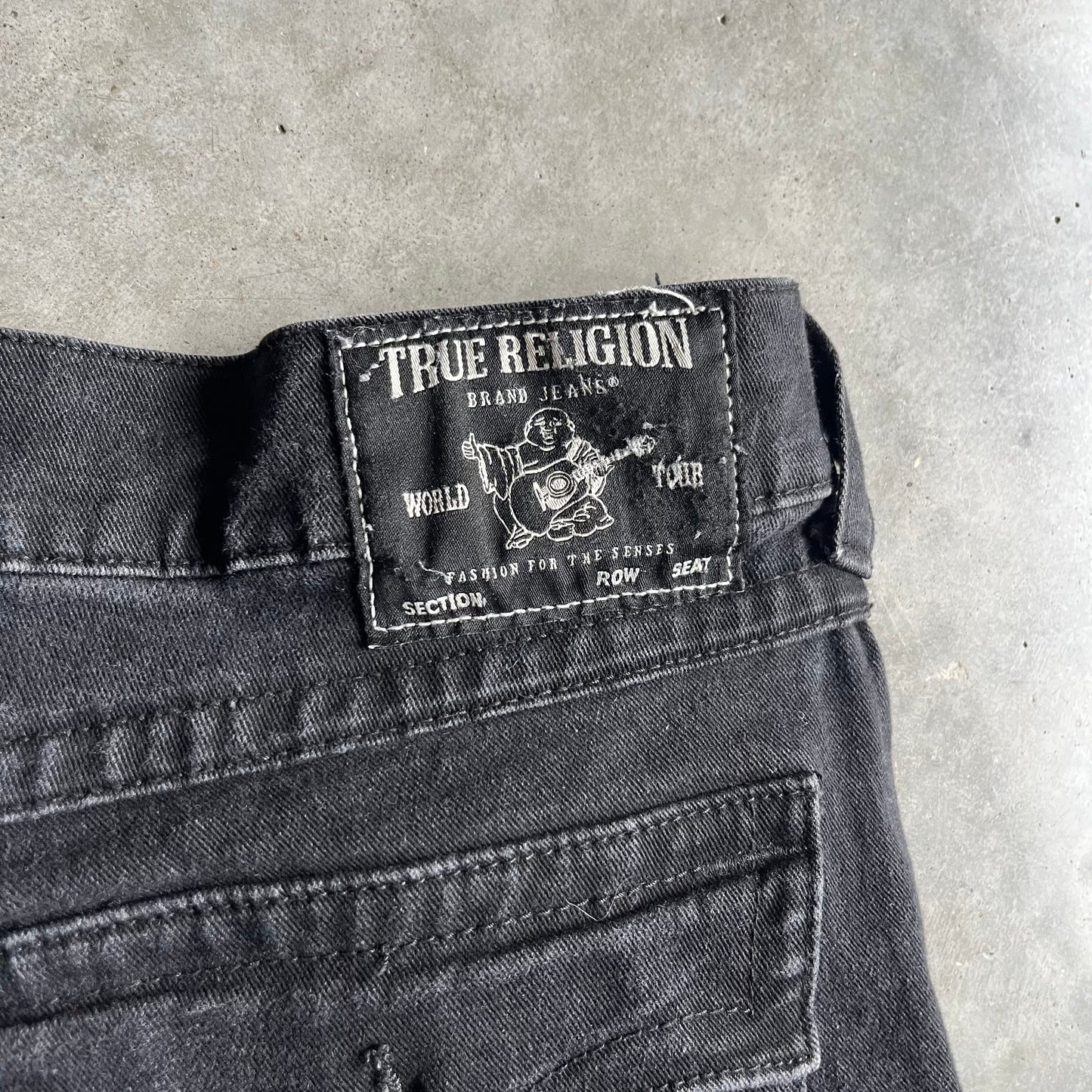 Y2K True Religion Black Ricky Straight Relaxed Fit Jeans