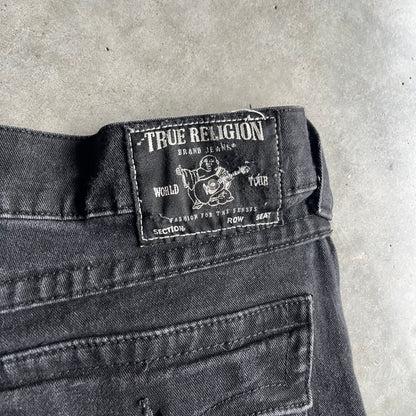 Y2K True Religion Black Ricky Straight Relaxed Fit Jeans