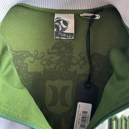 Y2K Hurley Green Zip Up Track Jacket