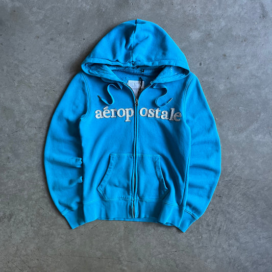 Y2K Women’s Aeropostale Blue & Silver Zip-Up