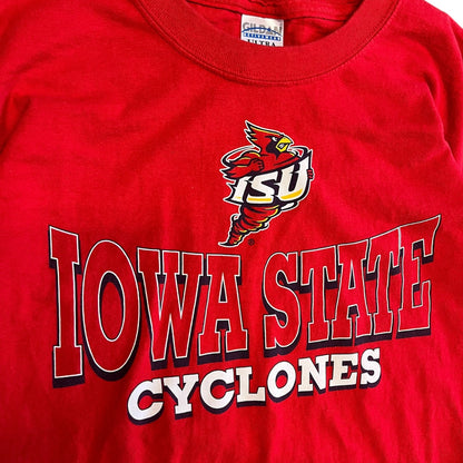 Vintage Iowa State Cyclones Small Logo Big Words Red Tee