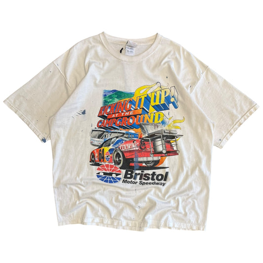Vintage Bristol Motor Speedway Paint Stained T Shirt
