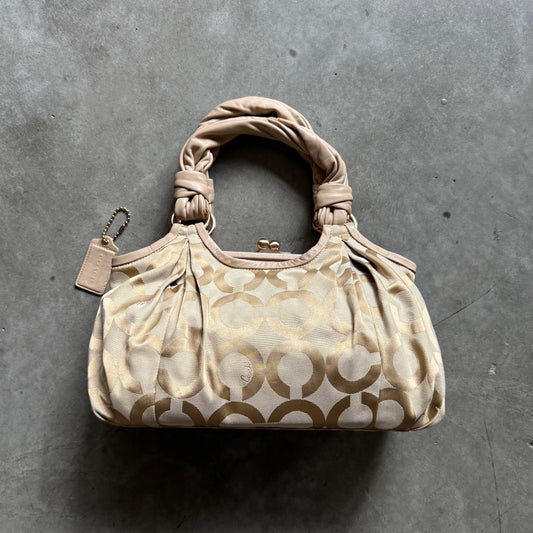 Y2K Coach Parker Op Art Signature Kisslock Satchel