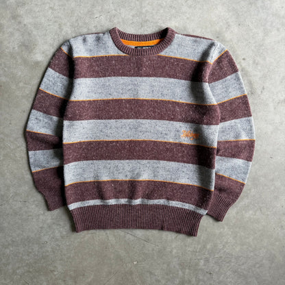 Y2K Billabong Gray & Maroon Stripped Sweater