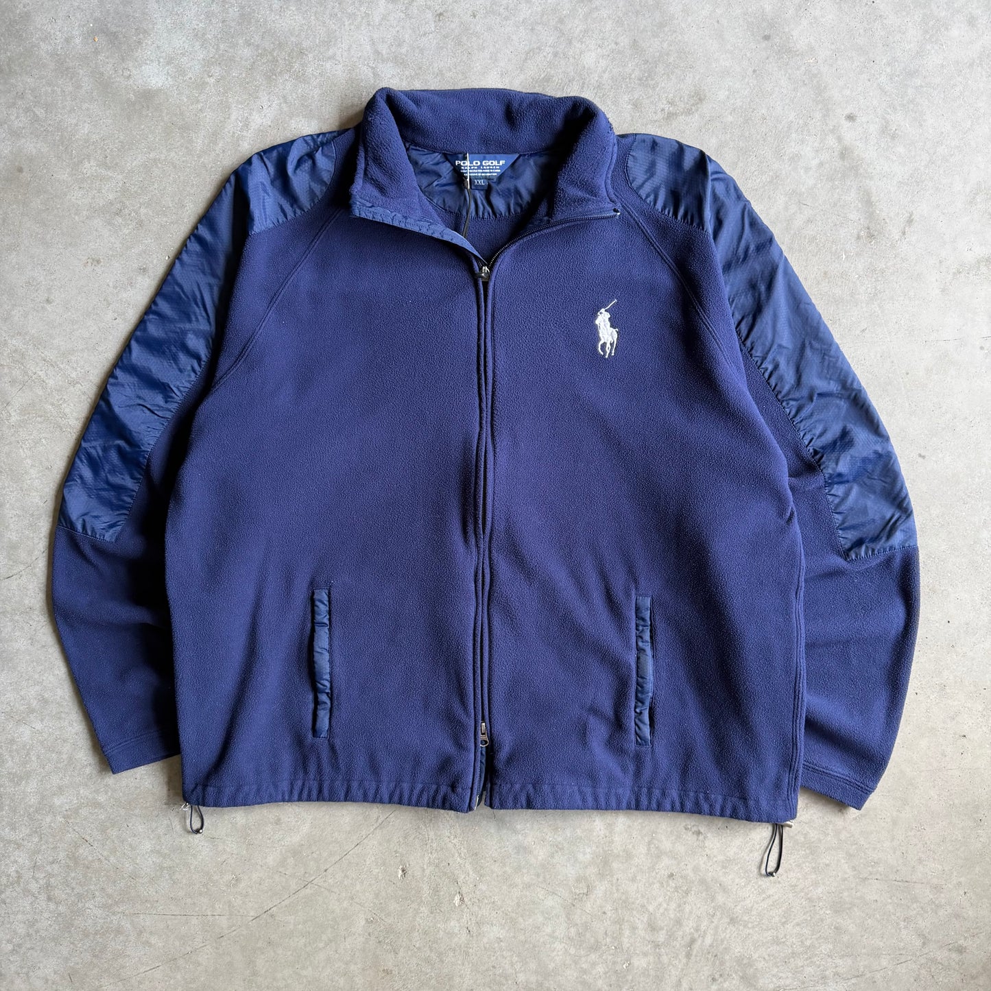 Polo Ralph Lauren Golf Navy Blue Big Pony Fleece Zip Up Jacket