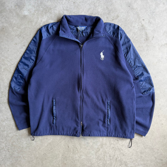 Polo Ralph Lauren Golf Navy Blue Big Pony Fleece Zip Up Jacket