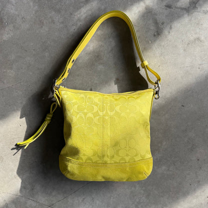 Coach Y2K Lime Green Slim Duffle Shoulder Bag