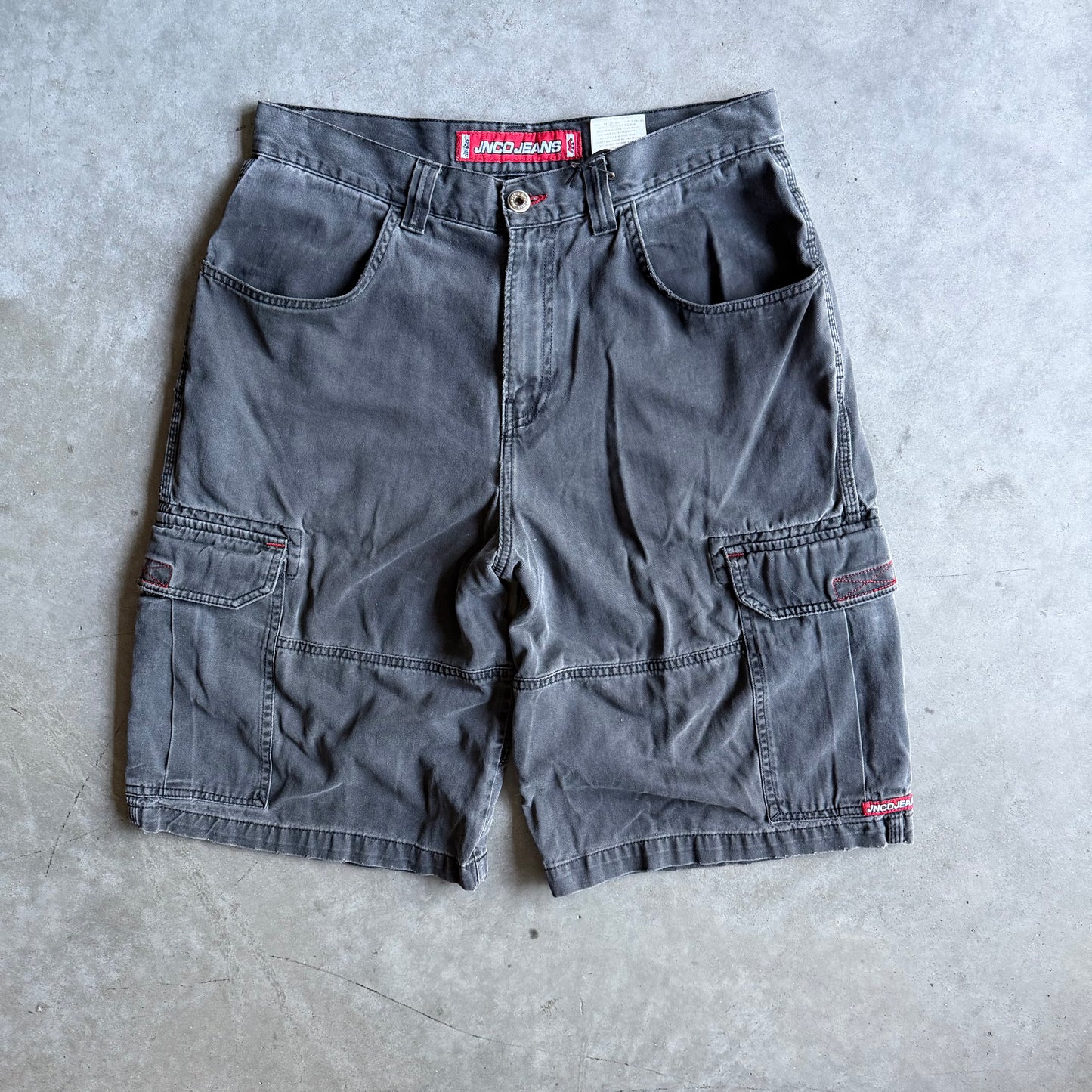 Vintage JNCO Jeans Tribal Crown Black Cargo Shorts